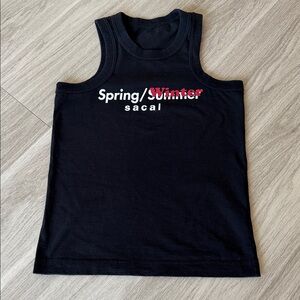Sacai  Black Graphic Tank Top